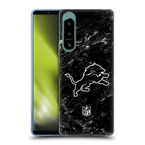 NFL Detroit Lions Artwork Marble Soft Gel Case for Sony Xperia 5 IV