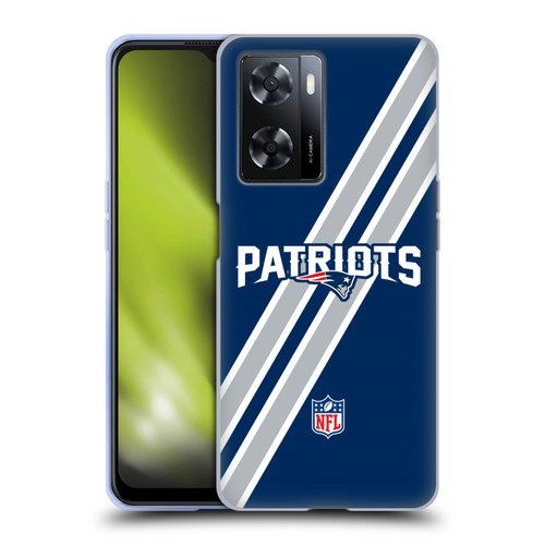 NFL New England Patriots Logo Stripes Soft Gel Case for OPPO A57s