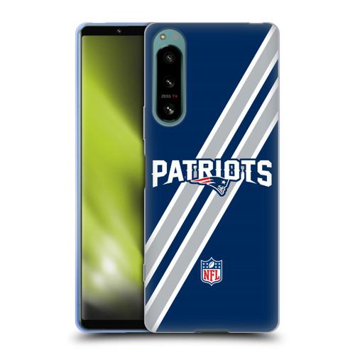 NFL New England Patriots Logo Stripes Soft Gel Case for Sony Xperia 5 IV