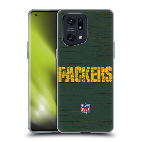 NFL Green Bay Packers Logo Distressed Look Soft Gel Case for OPPO Find X5 Pro