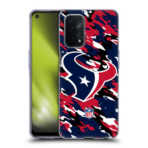 NFL Houston Texans Logo Camou Soft Gel Case for OPPO A54 5G