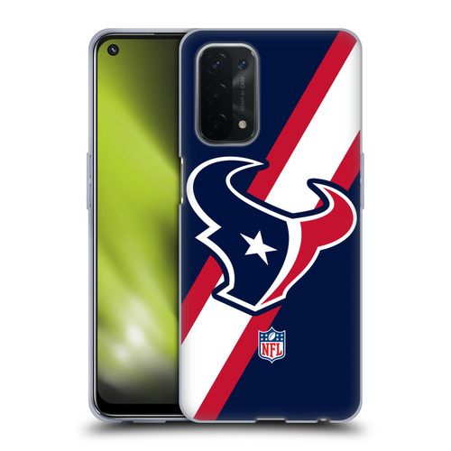 NFL Houston Texans Logo Stripes Soft Gel Case for OPPO A54 5G