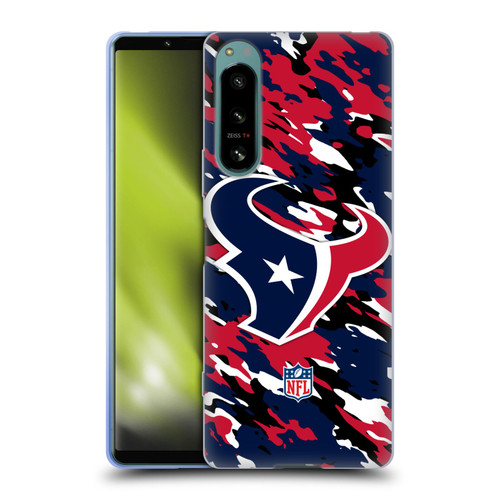 NFL Houston Texans Logo Camou Soft Gel Case for Sony Xperia 5 IV