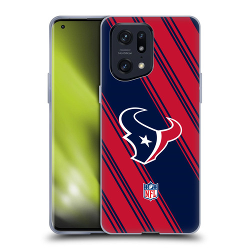 NFL Houston Texans Artwork Stripes Soft Gel Case for OPPO Find X5 Pro