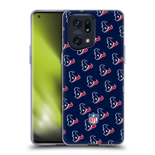 NFL Houston Texans Artwork Patterns Soft Gel Case for OPPO Find X5 Pro