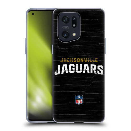 NFL Jacksonville Jaguars Logo Distressed Look Soft Gel Case for OPPO Find X5 Pro