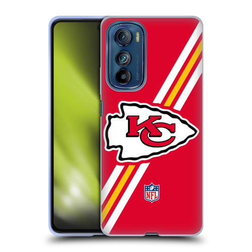 NFL Kansas City Chiefs Logo Stripes Soft Gel Case for Motorola Edge 30
