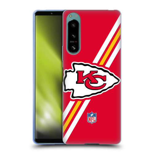 NFL Kansas City Chiefs Logo Stripes Soft Gel Case for Sony Xperia 5 IV