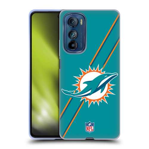 NFL Miami Dolphins Logo Stripes Soft Gel Case for Motorola Edge 30