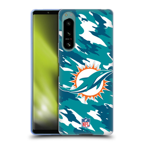 NFL Miami Dolphins Logo Camou Soft Gel Case for Sony Xperia 5 IV