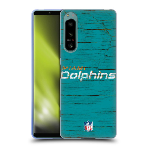 NFL Miami Dolphins Logo Distressed Look Soft Gel Case for Sony Xperia 5 IV