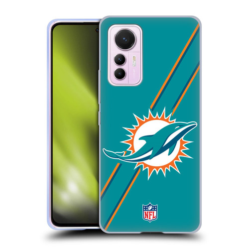 NFL Miami Dolphins Logo Stripes Soft Gel Case for Xiaomi 12 Lite
