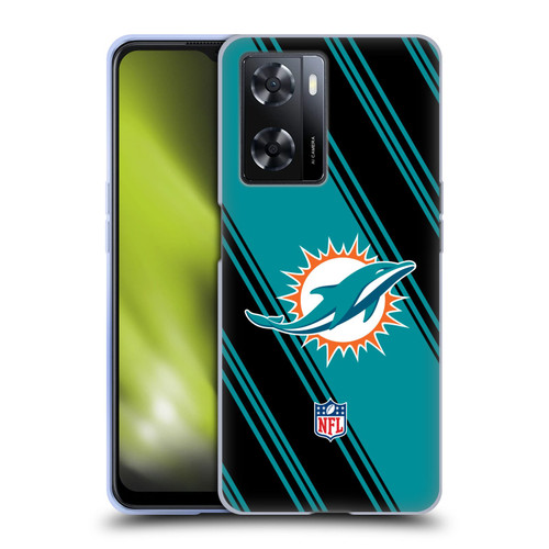 NFL Miami Dolphins Artwork Stripes Soft Gel Case for OPPO A57s
