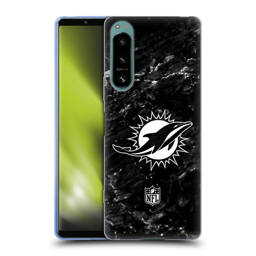 NFL Miami Dolphins Artwork Marble Soft Gel Case for Sony Xperia 5 IV