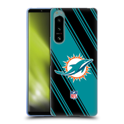 NFL Miami Dolphins Artwork Stripes Soft Gel Case for Sony Xperia 5 IV