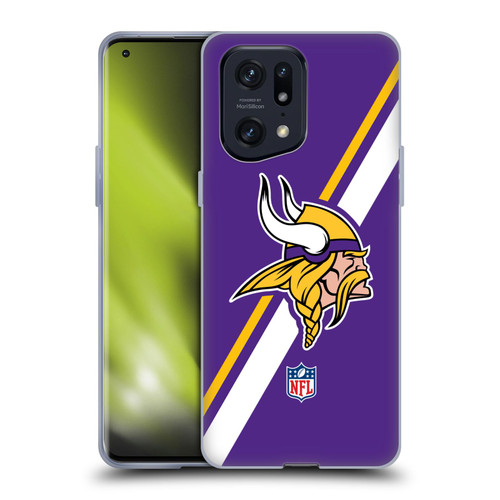 NFL Minnesota Vikings Logo Stripes Soft Gel Case for OPPO Find X5 Pro