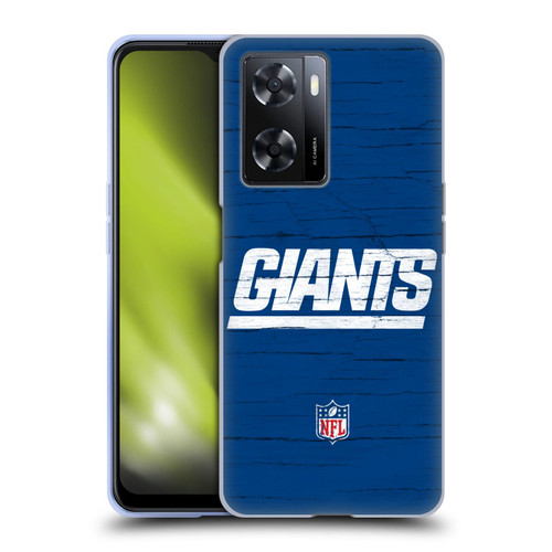 NFL New York Giants Logo Distressed Look Soft Gel Case for OPPO A57s
