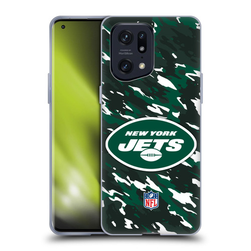 NFL New York Jets Logo Camou Soft Gel Case for OPPO Find X5 Pro