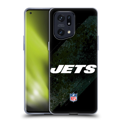 NFL New York Jets Logo Blur Soft Gel Case for OPPO Find X5 Pro
