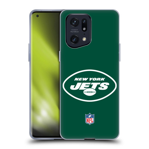 NFL New York Jets Logo Plain Soft Gel Case for OPPO Find X5 Pro