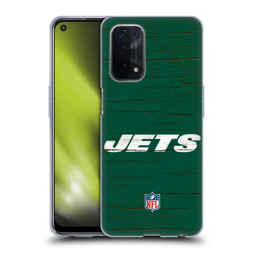 NFL New York Jets Logo Distressed Look Soft Gel Case for OPPO A54 5G