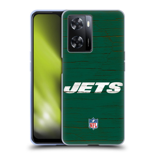 NFL New York Jets Logo Distressed Look Soft Gel Case for OPPO A57s