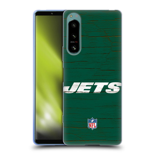 NFL New York Jets Logo Distressed Look Soft Gel Case for Sony Xperia 5 IV