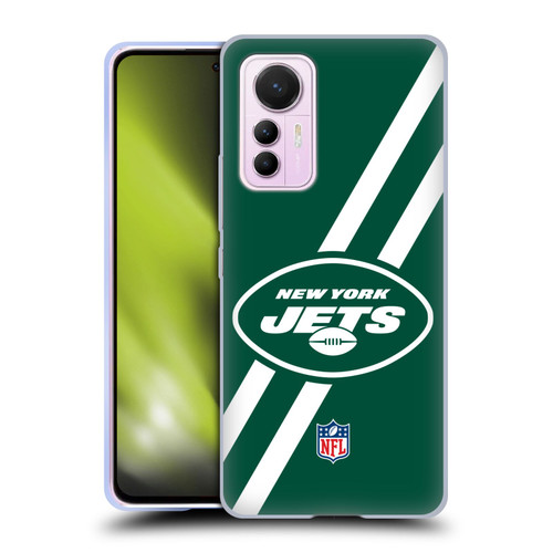 NFL New York Jets Logo Stripes Soft Gel Case for Xiaomi 12 Lite
