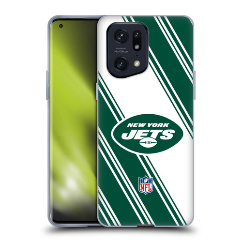 NFL New York Jets Artwork Stripes Soft Gel Case for OPPO Find X5 Pro