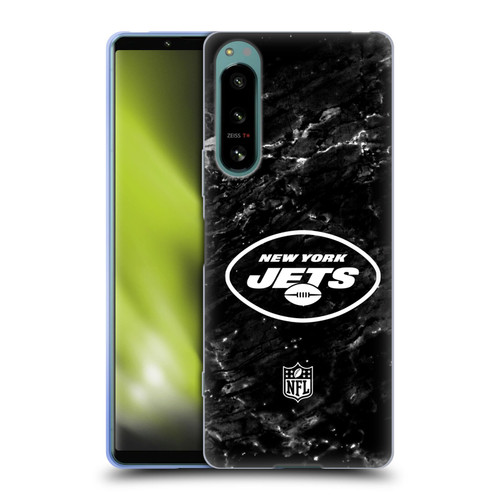 NFL New York Jets Artwork Marble Soft Gel Case for Sony Xperia 5 IV