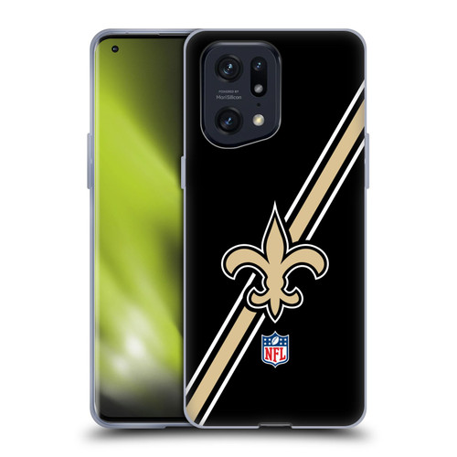 NFL New Orleans Saints Logo Stripes Soft Gel Case for OPPO Find X5 Pro