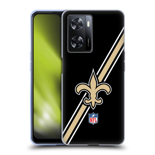 NFL New Orleans Saints Logo Stripes Soft Gel Case for OPPO A57s