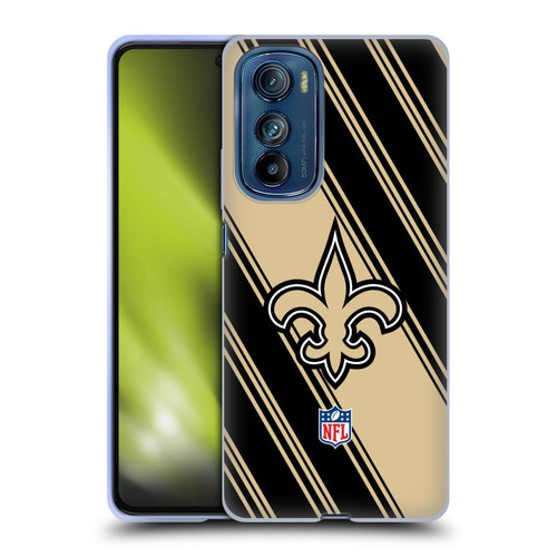 NFL New Orleans Saints Artwork Stripes Soft Gel Case for Motorola Edge 30