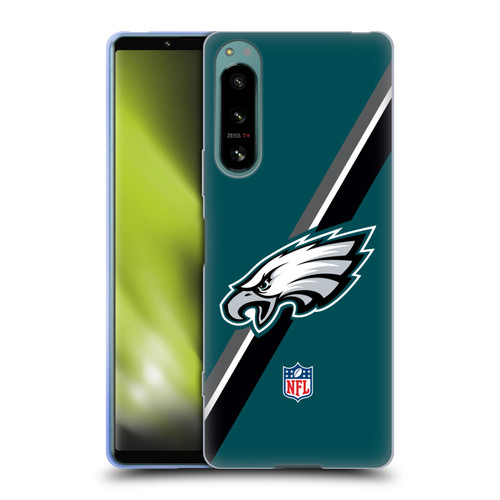 NFL Philadelphia Eagles Logo Stripes Soft Gel Case for Sony Xperia 5 IV