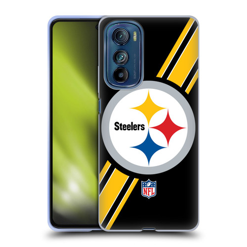 NFL Pittsburgh Steelers Logo Stripes Soft Gel Case for Motorola Edge 30