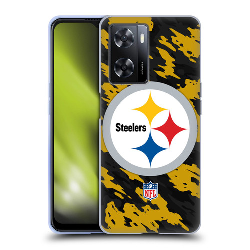 NFL Pittsburgh Steelers Logo Camou Soft Gel Case for OPPO A57s