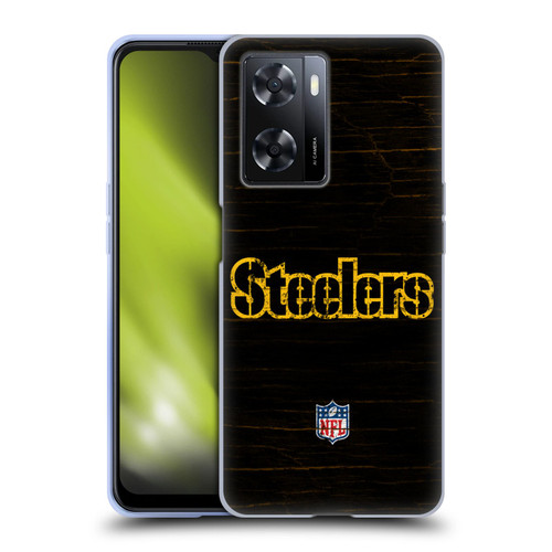 NFL Pittsburgh Steelers Logo Distressed Look Soft Gel Case for OPPO A57s