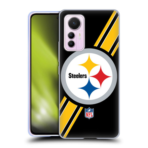 NFL Pittsburgh Steelers Logo Stripes Soft Gel Case for Xiaomi 12 Lite