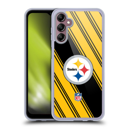 NFL Pittsburgh Steelers Artwork Stripes Soft Gel Case for Samsung Galaxy A14 5G