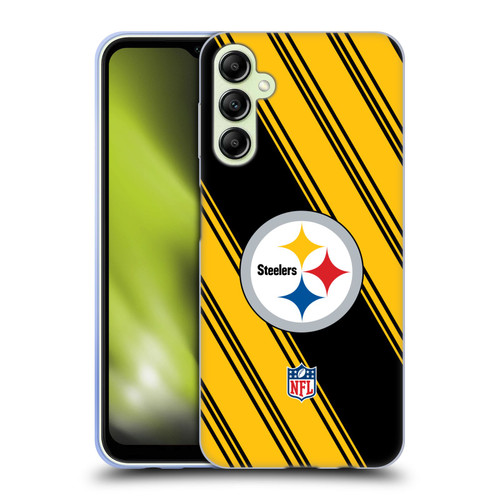 NFL Pittsburgh Steelers Artwork Stripes Soft Gel Case for Samsung Galaxy A14 5G