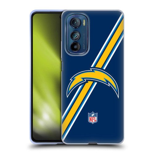 NFL Los Angeles Chargers Logo Stripes Soft Gel Case for Motorola Edge 30