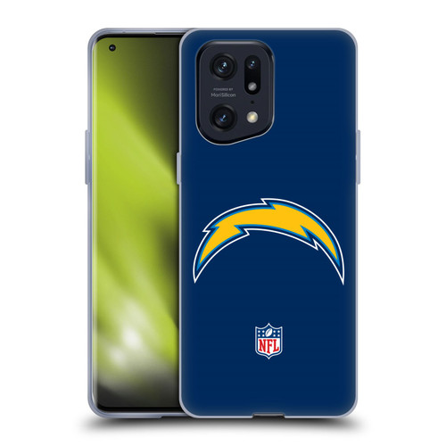 NFL Los Angeles Chargers Logo Plain Soft Gel Case for OPPO Find X5 Pro