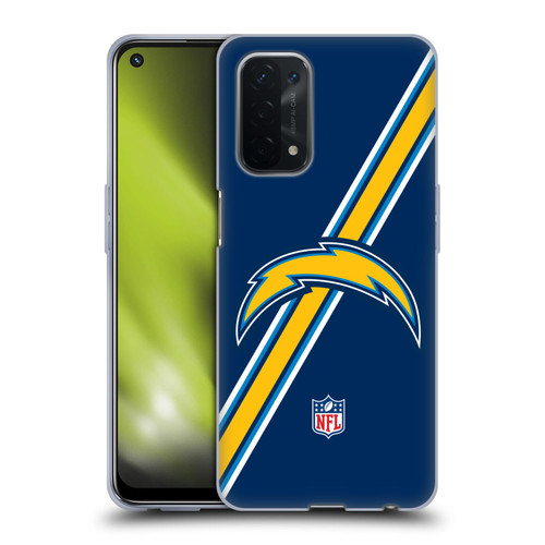 NFL Los Angeles Chargers Logo Stripes Soft Gel Case for OPPO A54 5G