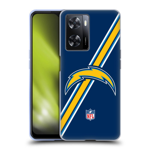 NFL Los Angeles Chargers Logo Stripes Soft Gel Case for OPPO A57s