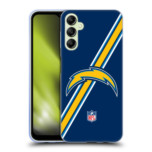 NFL Los Angeles Chargers Logo Stripes Soft Gel Case for Samsung Galaxy A14 5G