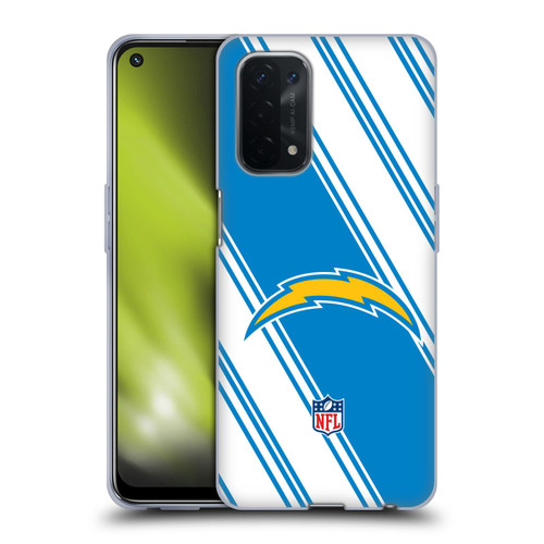 NFL Los Angeles Chargers Artwork Stripes Soft Gel Case for OPPO A54 5G