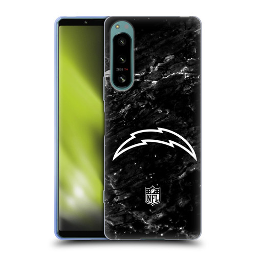 NFL Los Angeles Chargers Artwork Marble Soft Gel Case for Sony Xperia 5 IV