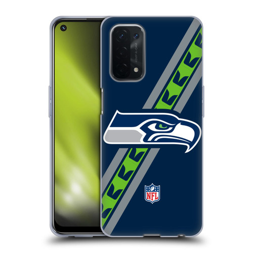 NFL Seattle Seahawks Logo Stripes Soft Gel Case for OPPO A54 5G