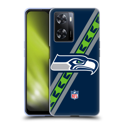 NFL Seattle Seahawks Logo Stripes Soft Gel Case for OPPO A57s