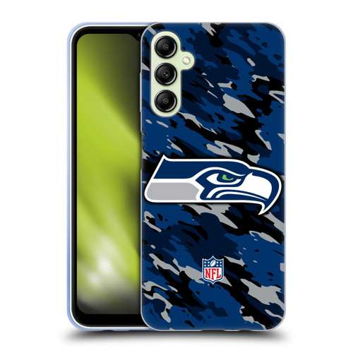 NFL Seattle Seahawks Logo Camou Soft Gel Case for Samsung Galaxy A14 5G